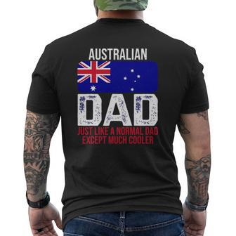 Mens Australian Dad Australia Flag For Father's Day Mens Back Print T-shirt | Mazezy