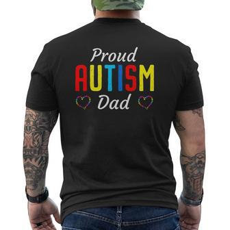 Mens Autism Awareness Proud Autistic Dad Cute Puzzle Piece Father Mens Back Print T-shirt | Mazezy DE