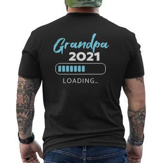 Mens Baby Shower Gender Reveal Grandpa Est 2021 Loading Mens Back Print T-shirt | Mazezy
