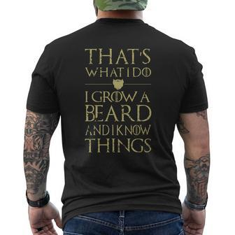 Mens Beard Grow Beard Know Things Mens Back Print T-shirt - Thegiftio UK