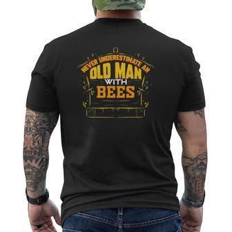 Mens Beekeeper Bee For Honey Beekeeping Grandpa Apiarist Dad Mens Back Print T-shirt | Mazezy CA