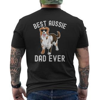 Mens Best Aussie Dad Ever Australian Shepherd Dad Fathers Day Men Mens Back Print T-shirt | Mazezy DE