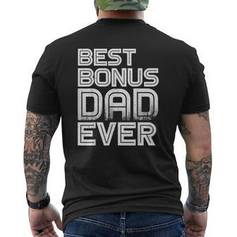 Mens Best Bonus Dad Ever Retro Idea Mens Back Print T-shirt | Mazezy