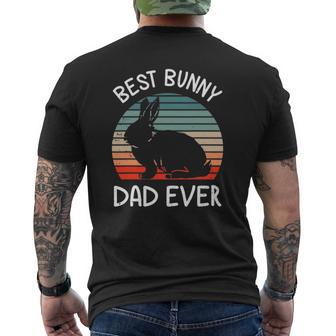 Mens Best Bunny Dad Ever Matching Family Easter Retro Mens Back Print T-shirt | Mazezy