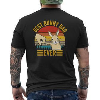Mens Best Bunny Dad Ever Vintage Rabbit Lover Father Pet Rabbit Mens Back Print T-shirt | Mazezy