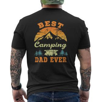 Mens Best Camping Dad Ever Camper Father Vintage Mens Back Print T-shirt | Mazezy