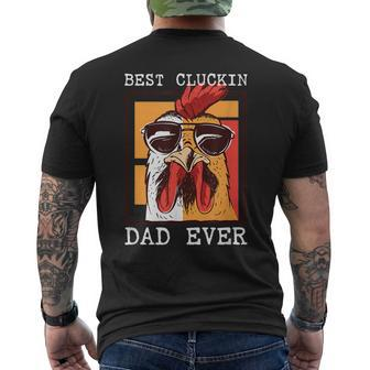 Mens Best Cluckin Dad Ever Chicken Dad Best Dad Best Father Mens Back Print T-shirt - Thegiftio UK