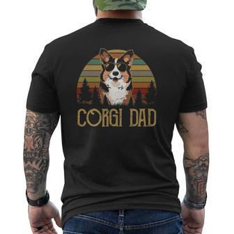 Mens Best Corgi Dad Ever Retro Vintage Corgi Dad Father's Day Mens Back Print T-shirt | Mazezy AU