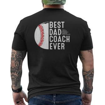 Mens Best Dad Coach Ever Baseball Dad Coach Father's Day Mens Back Print T-shirt | Mazezy