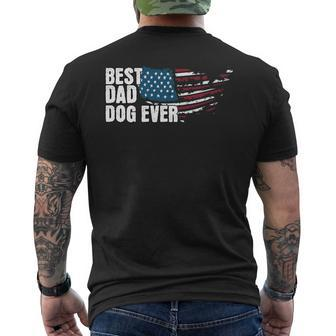 Men's Best Dad Dog Ever Us Flag Daddy Dad Fathers Day Men's T-shirt Back Print - Thegiftio UK