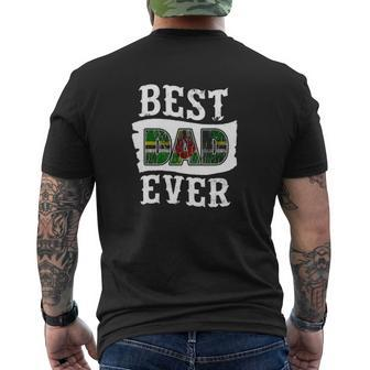Mens Best Dad Ever Father's Day Dominica Flag Dominican Mens Back Print T-shirt | Mazezy UK