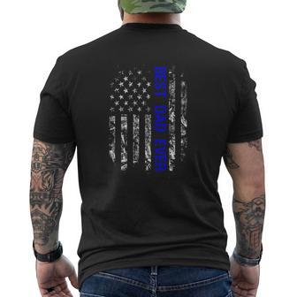Mens Best Dad Ever Thin Blue Line Family Mens Back Print T-shirt | Mazezy