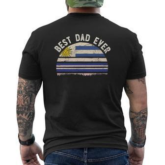 Mens Best Dad Everuruguay Vintage Flag Retro Sunset Art Mens Back Print T-shirt | Mazezy