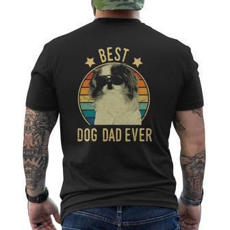 Mens Best Dog Dad Ever Japanese Chin Father's Day Mens Back Print T-shirt | Mazezy
