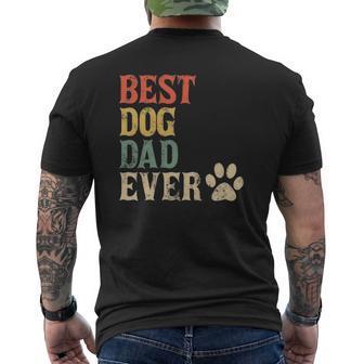 Mens Best Dog Dad Ever Vintage Dog Daddy Retro Doggy Father Mens Back Print T-shirt | Mazezy