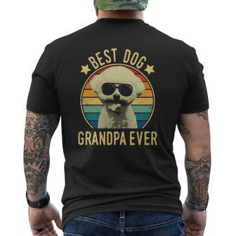 Mens Best Dog Grandpa Ever Bichon Frise Father's Day Mens Back Print T-shirt | Mazezy