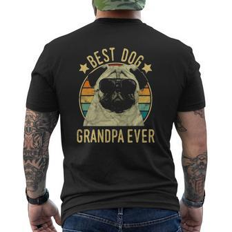 Mens Best Dog Grandpa Ever Pug Father's Day Mens Back Print T-shirt | Mazezy