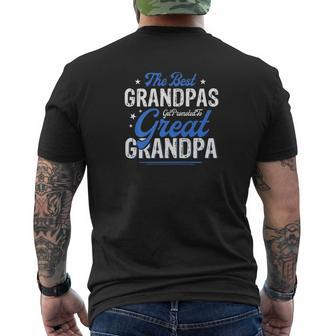 Mens Best Grandpas Get Promoted To Great Grandpa Fathers Day Mens Back Print T-shirt - Thegiftio UK