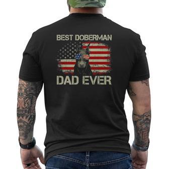 Mens Best Great Doberman Everpatriotic American Flag Mens Back Print T-shirt | Mazezy