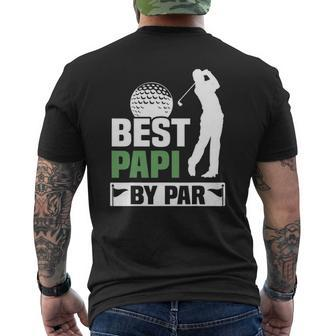 Mens Best Papi By Par Golf Grandpa Mens Fathers Day Mens Back Print T-shirt | Mazezy