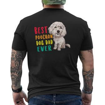 Mens Best Poochon Dog Dad Ever Father's Day Cute Mens Back Print T-shirt | Mazezy