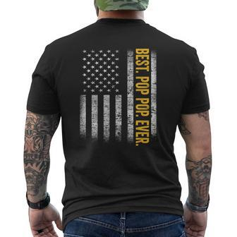 Mens Best Pop Pop Ever Us Amarican Flag Dad Grandpa Father's Day Mens Back Print T-shirt | Mazezy UK