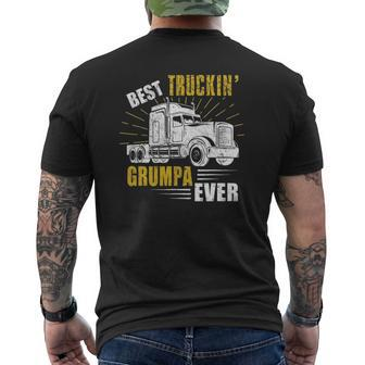 Mens Best Truckin' Grumpa Ever Tee Trucker Fathers Day Mens Back Print T-shirt | Mazezy DE