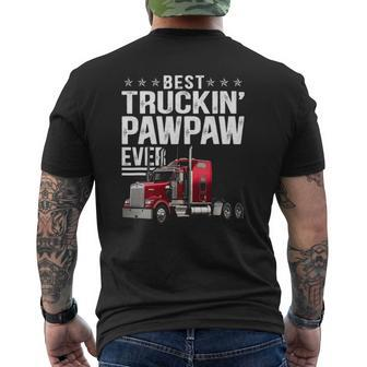 Mens Best Truckin Pawpaw Ever Big Rig Trucker Father's Day Mens Back Print T-shirt | Mazezy