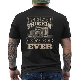 Mens Best Trucking Dad Ever Truck Driver Father's Day Mens Back Print T-shirt | Mazezy