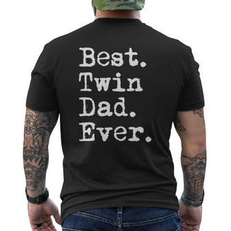 Mens Best Twin Dad Ever Father's Day Saying For Dad Of Twins Mens Back Print T-shirt | Mazezy DE
