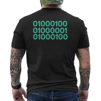 Mens Binary Dad For Dad Dad In Binary Code S Mens Back Print T-shirt | Mazezy