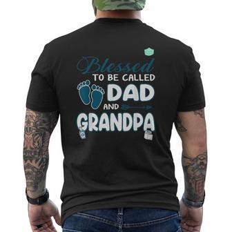 Mens Blessed To Be Called Dad For Cool Grandpa Plus Size Mens Back Print T-shirt | Mazezy