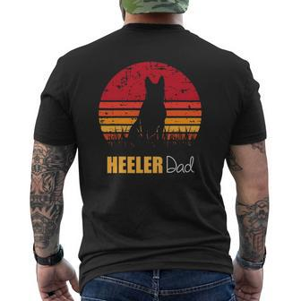 Mens Blue Heeler Dad Retro Vintage Mens Back Print T-shirt | Mazezy