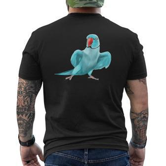 Mens Blue Indian Ringneck Parrot Bird Mens Back Print T-shirt - Thegiftio UK