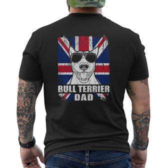 Mens Bull Terrier Dad Cool Uk Flag Vintage Retro Mens Back Print T-shirt | Mazezy AU