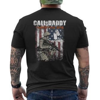 Mens Call Of Daddy Fatherhood Ops American Us Army Father's Day Mens Back Print T-shirt | Mazezy