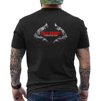 Mens Call Of Daddy Parenting Ops Gamer Dad Mens Back Print T-shirt | Mazezy