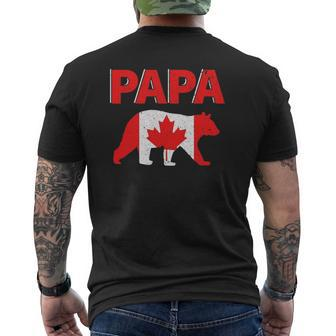 Mens Canada Flag Papa Bear Canadian Dad Father's Day Mens Back Print T-shirt | Mazezy AU