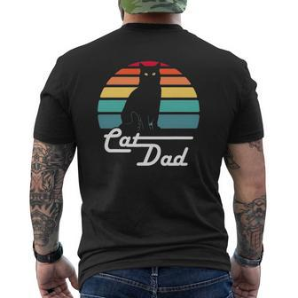 Mens Cat Dad Vintage Style Cat Lover Mens Back Print T-shirt | Mazezy