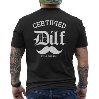 Mens Certified Dilf Pregnancy Announcement For Father's Mens Back Print T-shirt | Mazezy