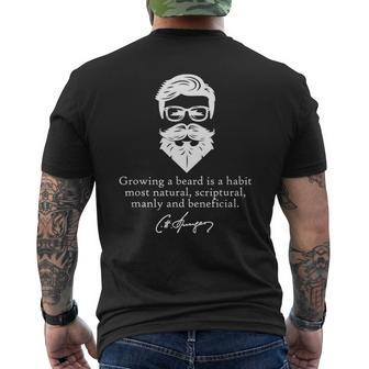 Mens Charles Spurgeon Beard Quote Christian Shirt Hoodie Tank Top Mens Back Print T-shirt | Seseable CA