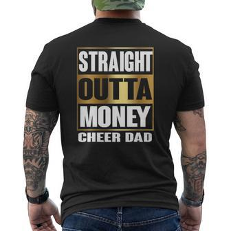 Mens Cheer Dad Straight Outta Money Cheerleader Mens Back Print T-shirt | Mazezy