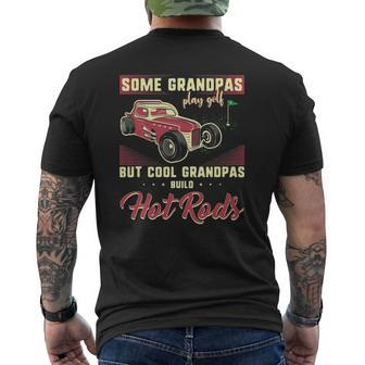 Mens Cool Grandpas Build Hot Rods Vintage Car Papaw Mechanic Papa Mens Back Print T-shirt | Mazezy