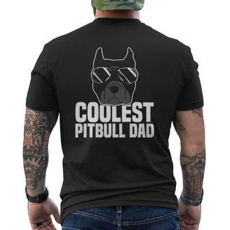 Mens Coolest Pitbull Dad Pitbull Dog Lover Mens Back Print T-shirt | Mazezy