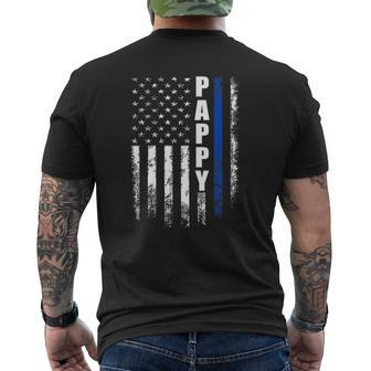 Mens Cop Police Pappy American Flag Father's Day For Men Mens Back Print T-shirt | Mazezy