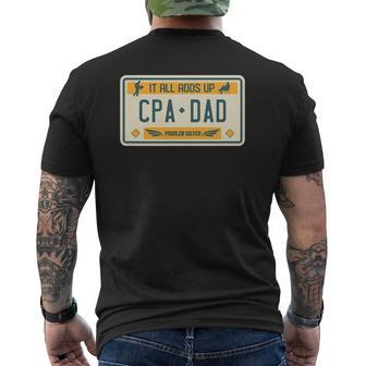 Mens Cpa Dad Accountant Accounting License Place Mens Back Print T-shirt | Mazezy DE