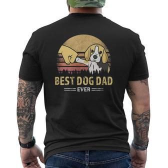 Mens Cute Best Beagle Dad Ever Retro Vintage Puppy Lover Mens Back Print T-shirt | Mazezy AU