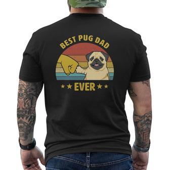 Mens Cute Best Pug Dad Ever Proud Vintage Puppy Lover Pug Retro Mens Back Print T-shirt | Mazezy