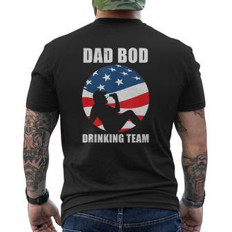 Mens Dad Bod Drinking Team American Us Flag Vintage Father's Day Mens Back Print T-shirt | Mazezy UK