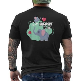Mens Dad To Be Elephant Baby Shower For Boy Mens Back Print T-shirt | Mazezy